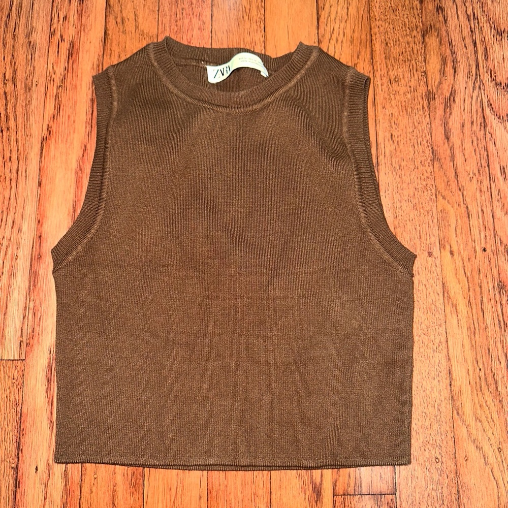 Brown vest top (fitted) SOLD